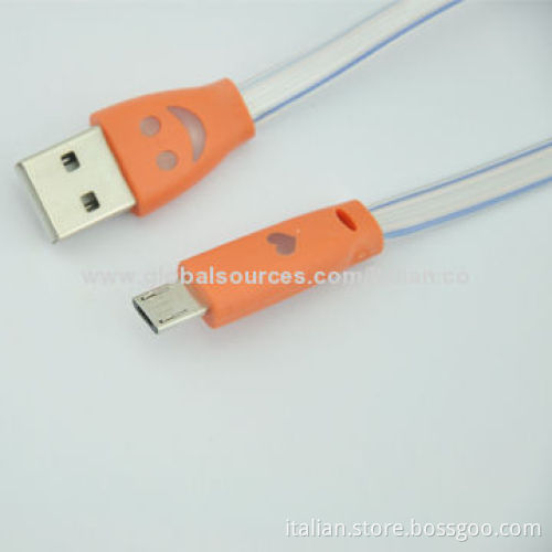 Micro Smile Face USB LED Lighting Cable for Samsung/HTC Android Smartphones